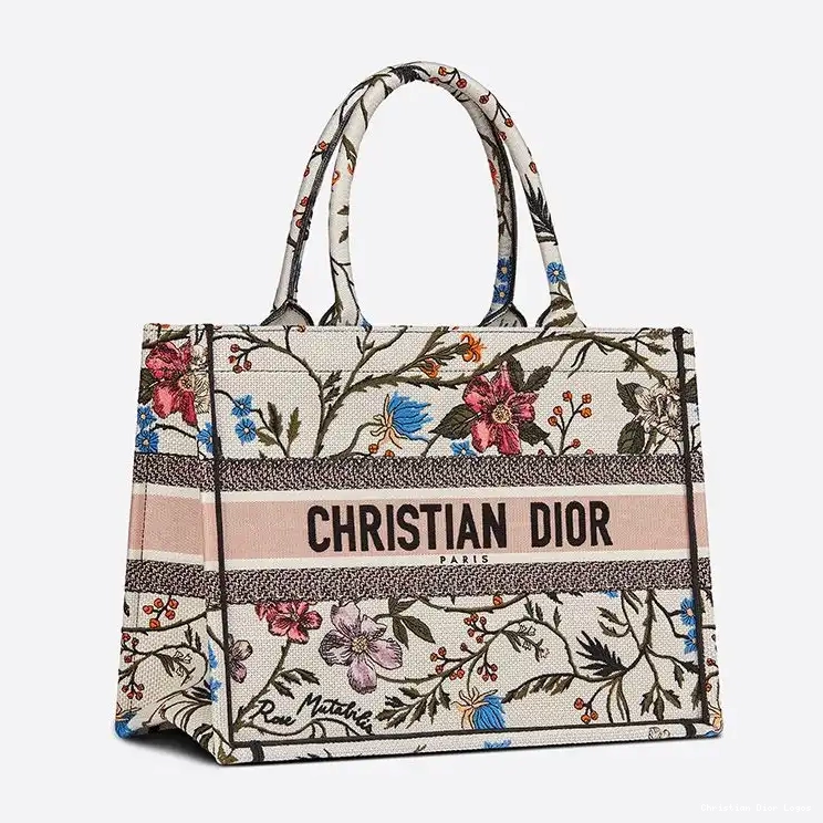 Cheap Motif Mutabilis Book Tote Canvas Rosa Dior White 0607 Luxury